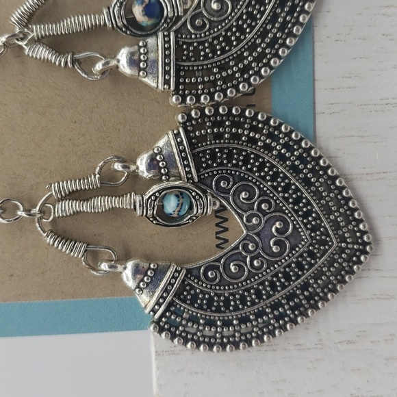 1176- Handmade Earrings With Natural Stone NWT - Picture 3 of 5